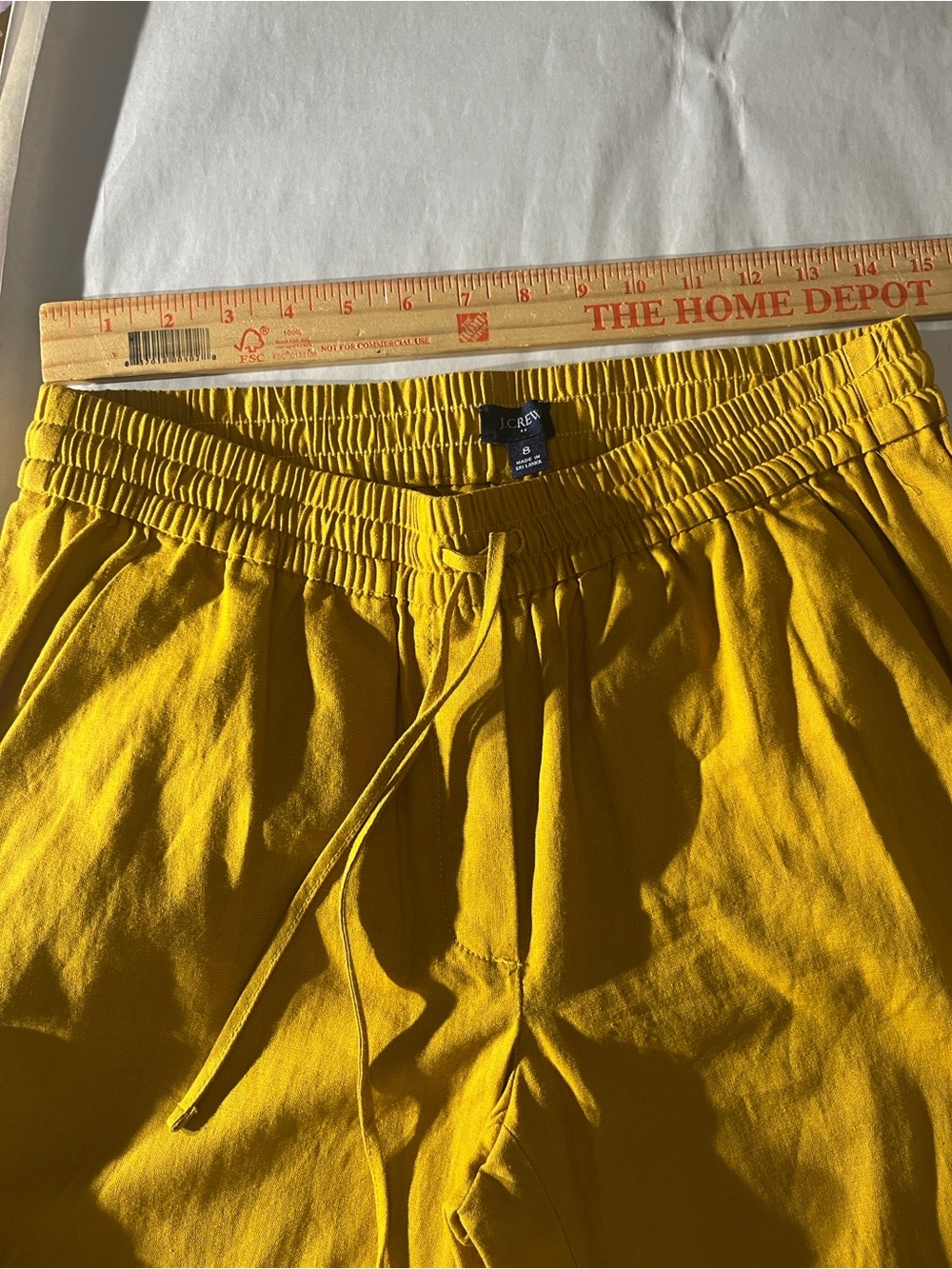 J.Crew Women’s Linen‑Cotton Pull‑On Pants – Mustard Yellow, Size 8 - Picture 7 of 8